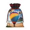 QAZWZML Hawaii Hot Air Balloon Medium Colorblock linen drawstring gift bags holiday drawstring gift bags available in sizes S/M view 2
