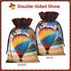 QAZWZML Hawaii Hot Air Balloon Medium Colorblock linen drawstring gift bags holiday drawstring gift bags available in sizes S/M view 3