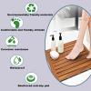 (30in34in/7686cm) 1.4" high, Teak Wood Bathroom Mat, Non-Slip Durable Wood Mat for BathroomBathtubSpaSaunaSwimming PoolIndoor and Outdoor Waterproof Bathroom Floor Mat (Customized Size) view 4