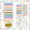 100 Pack Rainbow Cellophane Bags Polka Dot Stripes Printed Pattern Goodie Candy Favor Bags ,Clear Plastic Candy Gift Bags with Twist Ties for Cookies, Snacks, Birthday, Valentine & Party Favors view 2