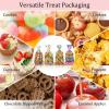 100 Pack Rainbow Cellophane Bags Polka Dot Stripes Printed Pattern Goodie Candy Favor Bags ,Clear Plastic Candy Gift Bags with Twist Ties for Cookies, Snacks, Birthday, Valentine & Party Favors view 4