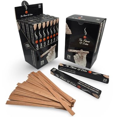28 Packs Premium Spanish Cedar Sticks Large Box Cedar Spills for Lighting & Humidifying Cigars Natural Humidity Control, Eco-Friendly Cigar Accessory (The Black Series Classica)
