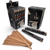 28 Packs Premium Spanish Cedar Sticks Large Box Cedar Spills for Lighting & Humidifying Cigars Natural Humidity Control, Eco-Friendly Cigar Accessory (The Black Series Classica)
