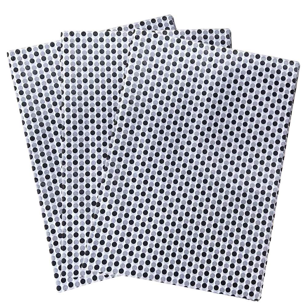 20 Sheets Black Tissue Paper 20" x 28" Bulk Gift Wrap for Gift Bags, Graduation, Birthday & Holiday Party Decorations (Black)