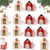 12 Pack Christmas Wonderland Cottage Gift Box, 3D Pop Up Christmas House Gift Boxes, 7.87 x 7.87 x 7.08 Inches Large House Shaped Gifts Boxes with Handle, Xmas Ornaments Cardboard (A-B-12PCS) view 1