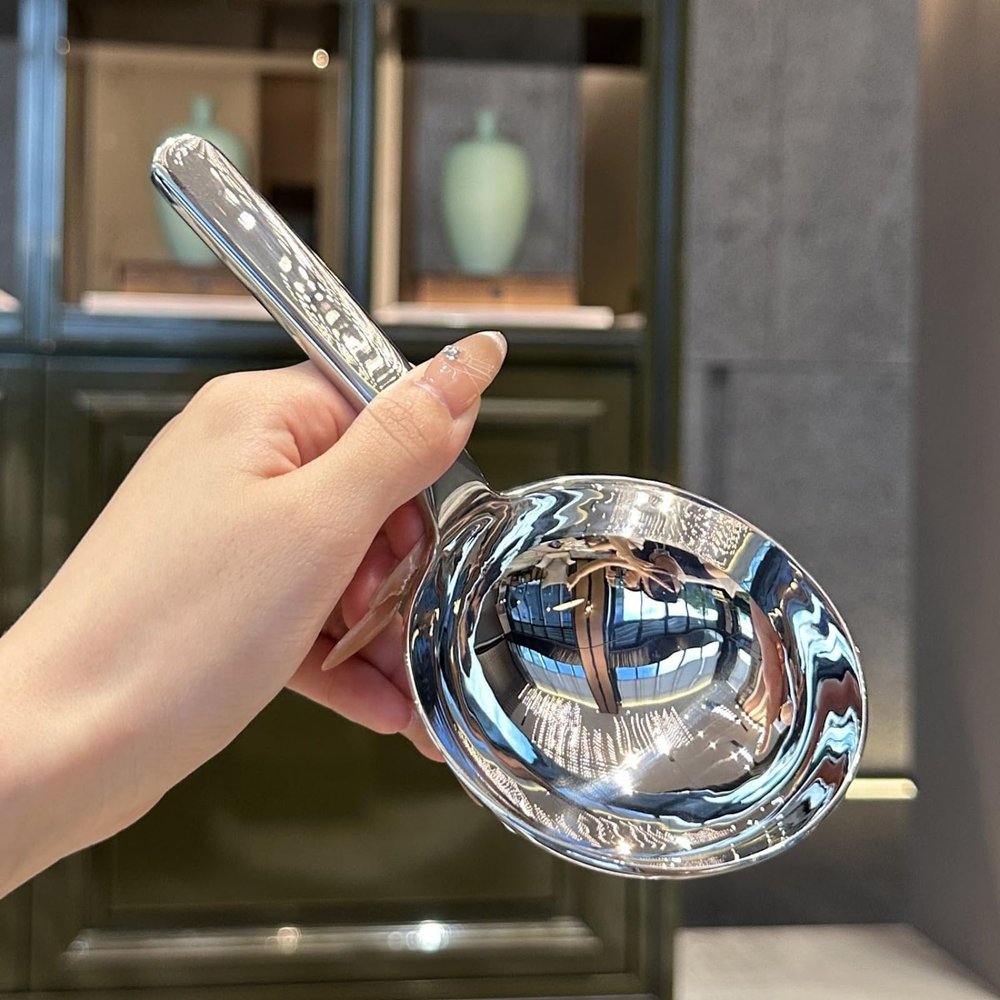 316 stainless steel soup spoon short handle large round spoon big head soup spoon for household use