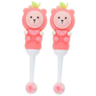 BCOATH 2pcs Soft Bristle Toothbrushes with Bear Handle Cute Manual Brush for Ages Gentle Round Head Teeth Cleaning for Sensitive Gums