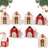 6 Pack Christmas Wonderland Cottage Gift Box, 3D Pop Up Christmas House Gift Boxes, 7.87 x 7.87 x 7.08 Inches Large House Shaped Gifts Boxes with Handle, Xmas Ornaments Cardboard (A-B-6PCS) view 1