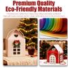 6 Pack Christmas Wonderland Cottage Gift Box, 3D Pop Up Christmas House Gift Boxes, 7.87 x 7.87 x 7.08 Inches Large House Shaped Gifts Boxes with Handle, Xmas Ornaments Cardboard (A-B-6PCS) view 3