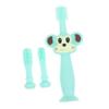 IWOWHERO Training Toothbrush with Soft Full Bristles Silicone Teether for Teeth Cleaning Gum Relief Handle Grip for Boy Girl Years Green view 1