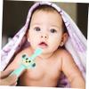 IWOWHERO Training Toothbrush with Soft Full Bristles Silicone Teether for Teeth Cleaning Gum Relief Handle Grip for Boy Girl Years Green view 2