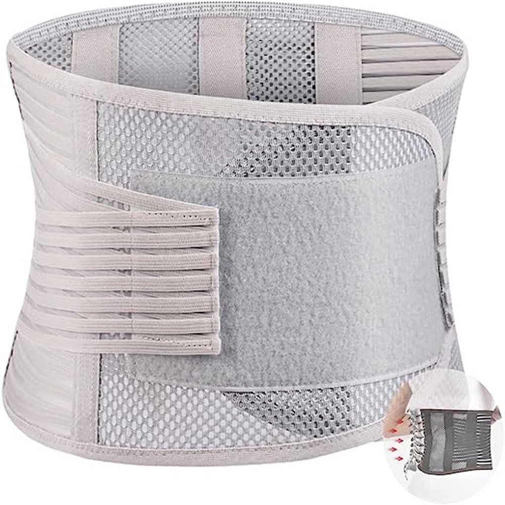 Lightweight Back Brace With 2 Support Panels For Lower Back Pain Relief, Breathable Mesh Material With Dual Lumbar Pads, Adjustable Lumbar Support For Men And Women, Black