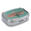Retro Flying Saucer Pill Organizer Metal Pill Box - 2 Compartments, Sleek & Portable Medicine Case for Travel, Daily Use view 3
