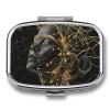 Gold Thread Style Pill Organizer Metal Pill Box - 2 Compartments, Sleek & Portable Medicine Case for Travel, Daily Use view 1