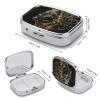 Gold Thread Style Pill Organizer Metal Pill Box - 2 Compartments, Sleek & Portable Medicine Case for Travel, Daily Use view 2