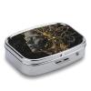 Gold Thread Style Pill Organizer Metal Pill Box - 2 Compartments, Sleek & Portable Medicine Case for Travel, Daily Use view 3