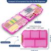 2026 New Extra Large Pill Box with Medicine Labels Travel Essentials Daily Med Container Mini Medication Organizer Storage Organizer Case 7 Day Pill Organizer(Blue+Pink+Purple) view 4