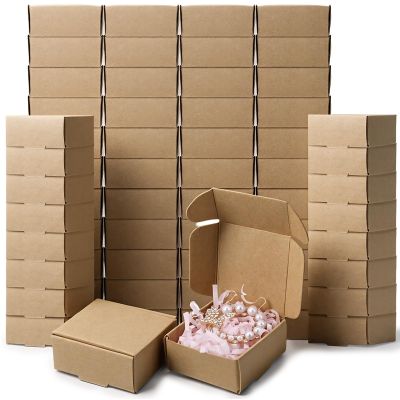 200 Pcs Paper Mini Gift Boxes Bulk 2.16'' x 2.16'' x 0.98'' Mini cardboard Boxes Ornament Shipping with Lids Packaging Tuck Top Mailer Present Soap Small Box for Art Crafts Favor Ring Earring Jewelry