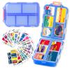 2026 New Extra Large Pill Box with Medicine Labels Travel Essentials Daily Med Container Mini Medication Organizer Storage Organizer Case 7 Day Pill Organizer(Blue) view 1