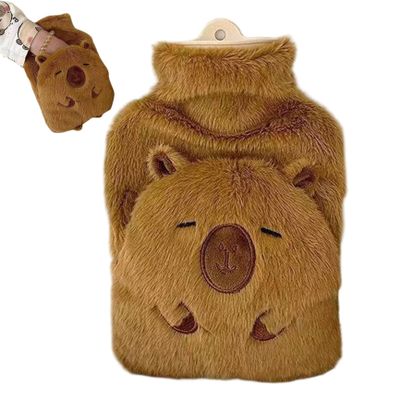 1PC Hot Water Bottle Cute, 1000ml Leakproof Capybara Hot Water Bottle with Cover, Ultra-Soft Touch, Ideal for Menstrual Cramps/Hand & Feet Warmer