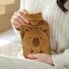 1PC Hot Water Bottle Cute, 1000ml Leakproof Capybara Hot Water Bottle with Cover, Ultra-Soft Touch, Ideal for Menstrual Cramps/Hand & Feet Warmer view 2