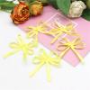 100/200pcs Satin Ribbon Bow Colourful Cute with Rose Flower DIY Crafts Wedding Hair Accessories Decoration Supplies(Yellow,100pcs) view 2