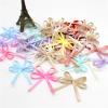 100/200pcs Satin Ribbon Bow Colourful Cute with Rose Flower DIY Crafts Wedding Hair Accessories Decoration Supplies(Yellow,100pcs) view 3