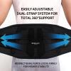 RockloookY Lower Back Brace for Women Men, Adjustable Lumbar Support with Ergonomic Metal Stays for Work,Lifting,Drive,Fitness, Breathable Fabric Support Belt with 3D Pad,Black,Size XXL,Waist 52"-62" view 3