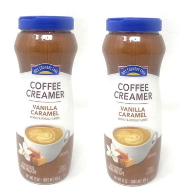 Hill Country Fare Flavored Powdered Coffee Creamer - 2 pack (Vanilla Caramel 15oz)