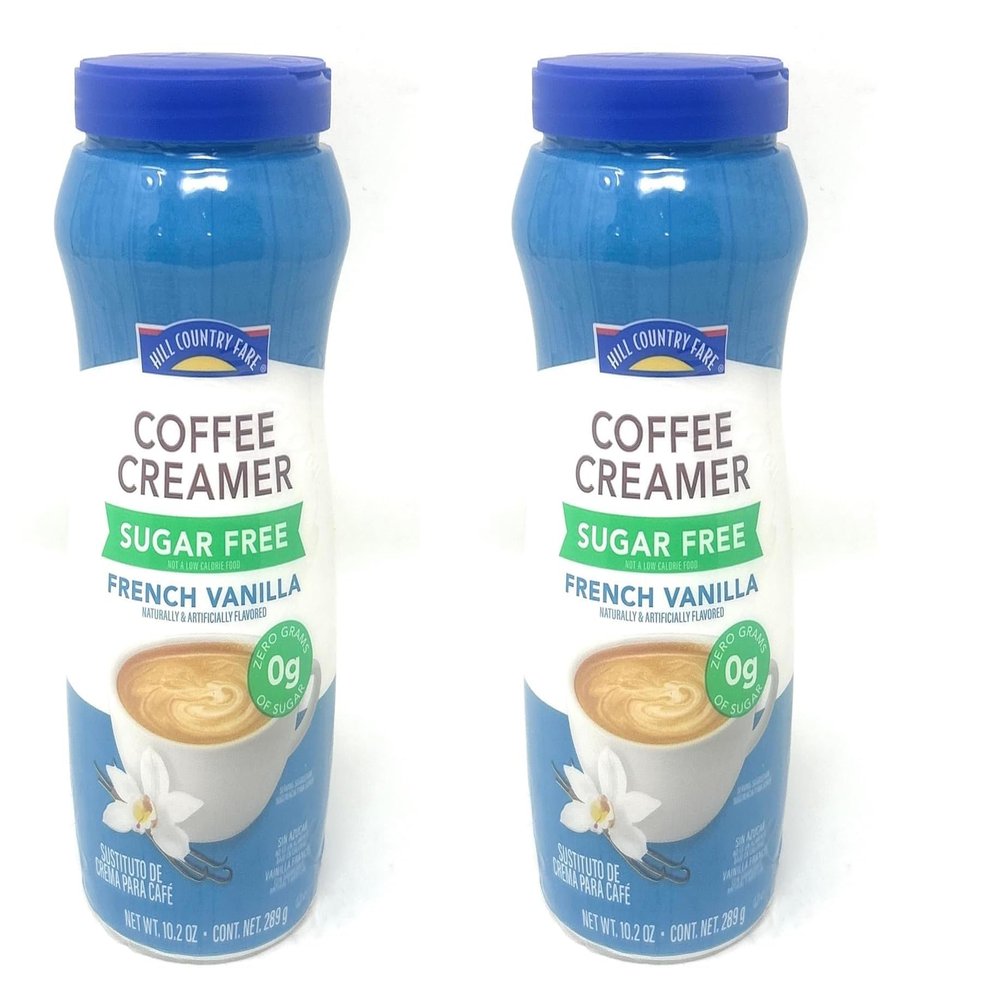 Hill Country Fare Flavored Powdered Coffee Creamer - 2 pack (French Vanilla Sugar Free 10.2oz)