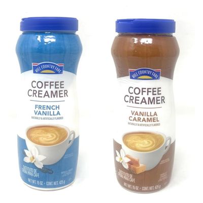 Hill Country Fare Flavored Powdered Coffee Creamer - 2 pack (French Vanilla & Vanilla Caramel 15oz)