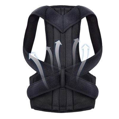 Large Size XS-5XL Breathable Full Back Brace Posture Corrector Male Female Upper and Lower Back Support Belt Shoulder Neck Clavicle Support Scoliosis Hunchback Correction(Medium)