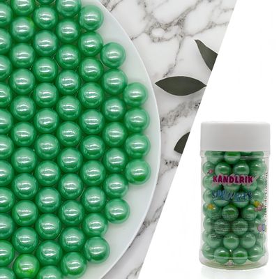 10mm Edible Dark Green Pearl Sugar Sprinkles Candy Mini Pearls Cake Decorations Cupcake Toppers Cookie Decorating Perfect for Wedding Party Valentine Halloween Christmas Supplies 3OZ