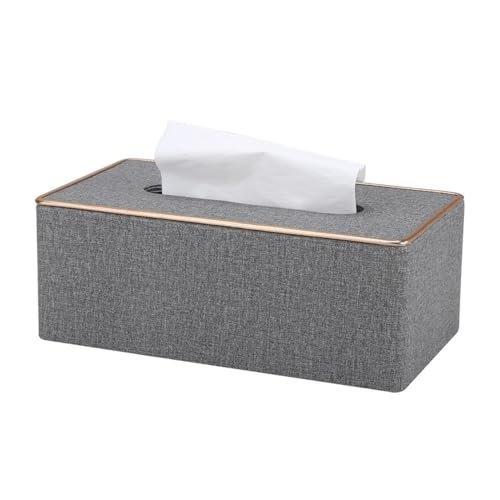 Stylish Square Tissue Box Cover Fabric Organizer for Home Bedroom & Living Room Elegant Black & White Design Perfect Desktop Accessory White ()