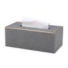 Stylish Square Tissue Box Cover Fabric Organizer for Home Bedroom & Living Room Elegant Black & White Design Perfect Desktop Accessory White () view 1