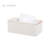 Stylish Square Tissue Box Cover Fabric Organizer for Home Bedroom & Living Room Elegant Black & White Design Perfect Desktop Accessory White () view 2