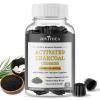 Activated Charcoal Gummies 1200mg, with Organic Coconut Shell Charcoal & 2 Billion Probiotics, Natural Gas & Bloating Relief, Digestive Support, Non-GMO, Vegan, Gluten Free, Blueberry Flavor, 60Ct view 1