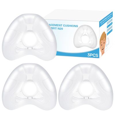 3 Pack Replacement Nasal Cushion for Airfit N20, Medium, Compatiable with Orignal Airfit N20 Frame & Elbow, Replacement Nasal CPAP Mask Cushion, Soft & Durable