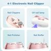 4 in 1 Electric Nail Clipper with Polisher, File & UV Light, Automatic Nail Trimmer with LED Light & Nail Scraps Storage, Rechargeable Nail Trimmer for Baby & Seniors view 4