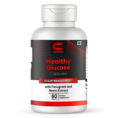 CHARMSVEDA Healthy Glucose Herbal Capsules with Fenugreek, Berberine, Neem, Bitter Gourd, Black Plum & Black Pepper | Daily Herbal Wellness Supplement | Vegan, Non-GMO | 60 Capsules