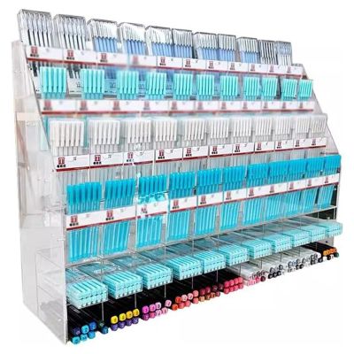 Acrylic Display Pen Holder, Vertical Marker Organizer for Stationery, Large Capacity Pen Display Stand, Art Supply Storage for School Supplies