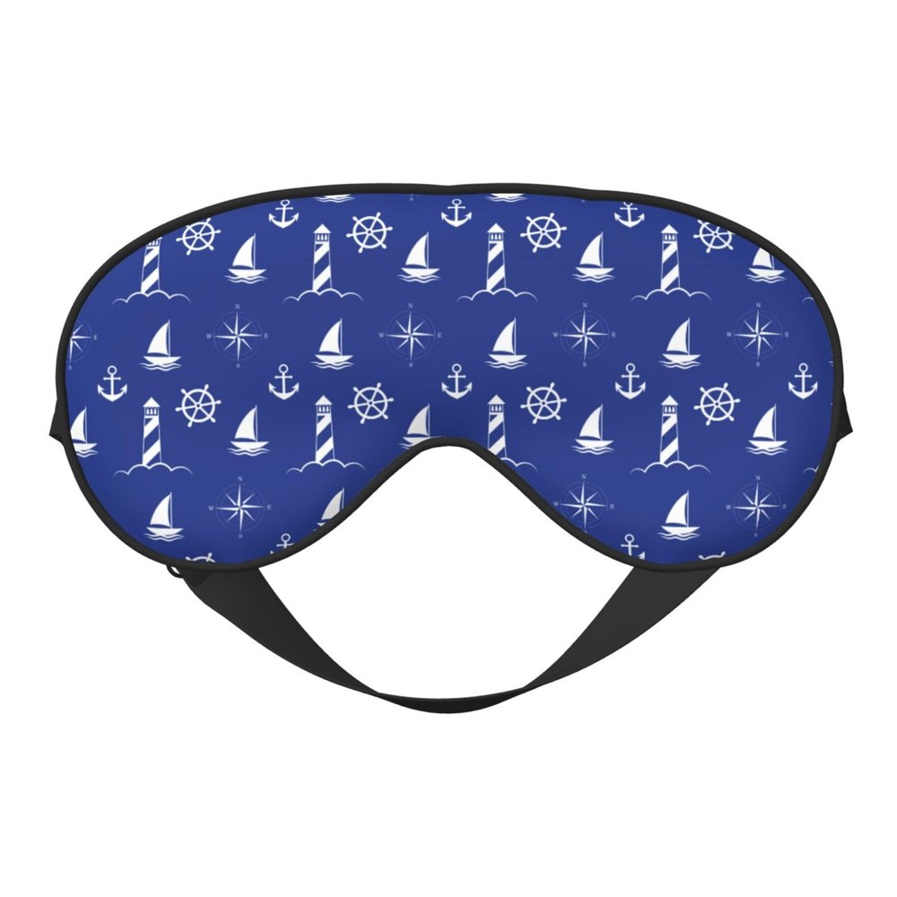 Nautical Funny Anchor Pattern Sleep Eye Mask Blindfold for Women Men Travel Work Meditation Yoga