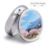 Petal Shower Path Metal Pill Box - 3 Compartment Mini Portable Pill Organizer for Purse & Pocket, BPA-Free Travel Pill Case for Vitamins, Medication, Supplements view 2