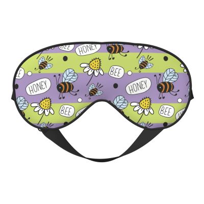 Cute Daisy Honey Print Sleep Eye Mask Blindfold for Women Men Travel Work Meditation Yoga