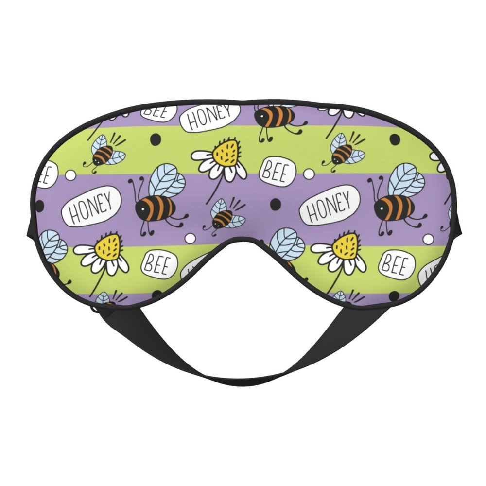 Cute Daisy Honey Print Sleep Eye Mask Blindfold for Women Men Travel Work Meditation Yoga