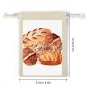 Painted Bread Burlap Bags with Drawstring Reusable Gift Drawstring Pocket Small Bunches Pocket for Party Birthdays Christmas Gift Pouch 8 Pcs view 2