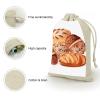 Painted Bread Burlap Bags with Drawstring Reusable Gift Drawstring Pocket Small Bunches Pocket for Party Birthdays Christmas Gift Pouch 8 Pcs view 3