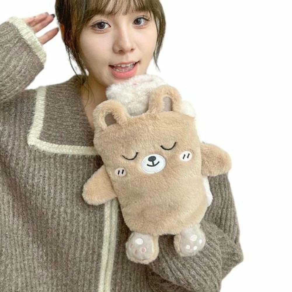 1000Ml Cute Plush Thickened Hot Water Bottle for Winter Warming, Portable Hand and Foot Warmer-Style 3
