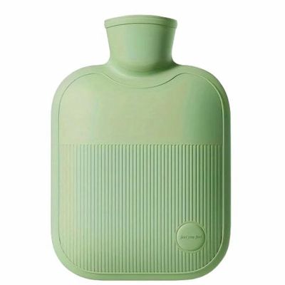 1000Ml Soft and Comfortable Thick Hot Water Bottle with Soft Cloth Cover Hand Warmer-Green