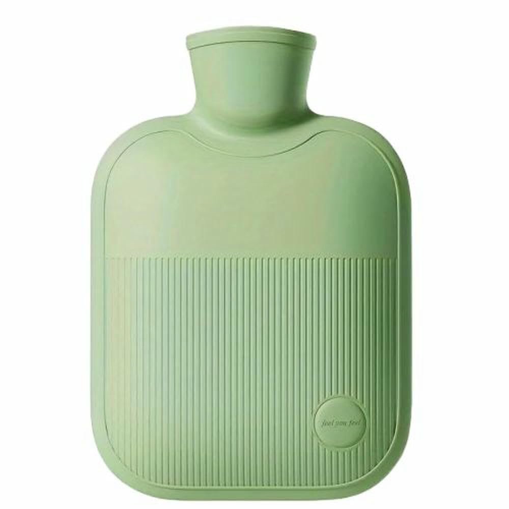 1000Ml Soft and Comfortable Thick Hot Water Bottle with Soft Cloth Cover Hand Warmer-Green